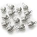 Heather's cf 34 Pieces Silver Tone Ladybug Beads DIY Charms Pendants 15X10mm