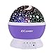 eCandy Constellation Night Light Projector Lamp, 360 Degree Rotating, 3 Mode Romantic Cosmos Star Sky Moon Bedroom Light for Children/Baby Bedroom/Christmas Gifts, Purple