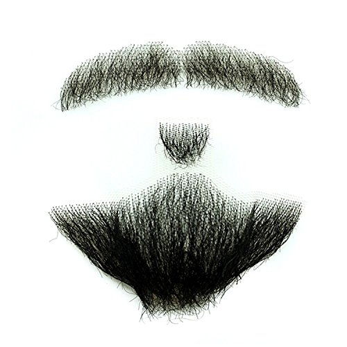 Igennki Men's Professional 100% Human Hair Hand Tied Fake Mustache Beard RM-1001