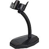Tera Barcode Scanner Stand Universal: Adjustable Wall-Mount Holder, 1 Pack | Industrial Level Plastic, Non-Slip Base with Compartment, Adjust Angle and Height, Easy to Install, Retail Warehouse Library
