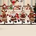 Bcharm Christmas Tree Ornament Sets, 4pc Christmas Plush & Plaids Dolls for Decoration, Santa/Snowman/Elk/Bear