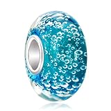 LovelyJewelry Blue Bubbles Murano Synthetic glass Charms Beads Fit Bracelets (Green)