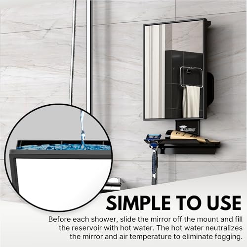 ToiletTree Products Fogless Shower Mirror - Anti-Fog Mirror - Adjustable Shaving Mirror with a Squeegee - Rust-Proof, Impact-Resistance Bathroom Shower Mirror - Tall