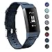 hooroor Woven Fabric Breathable Replacement Bands Compatible for Fitbit Charge 3 and Charge 3 SE Fitness Activity Tracker, Soft Accessory Sports Band Wristbands Strap Women Men (Denim Blue, Large)