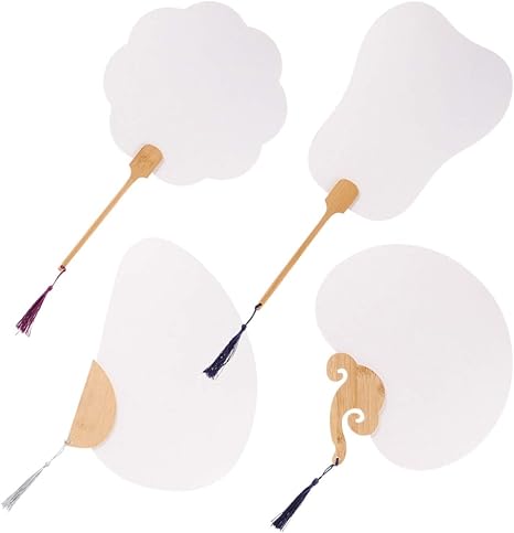 Amazon Co Jp Tinksky うちわ 無地 手作り Diy 扇子 和装小物 夏祭り パーティー 装飾 扇子 白 4本入り ランダム 服 ファッション小物