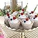 Gospire 50 pcs Pearl Lace Filigree Wedding Cupcake Wrapper Baking Cake Cups Wraps Party Decoration Laser Cut White