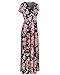 Styleword Women's Summer V neck Floral Maxi Long Dress(Black,L)
