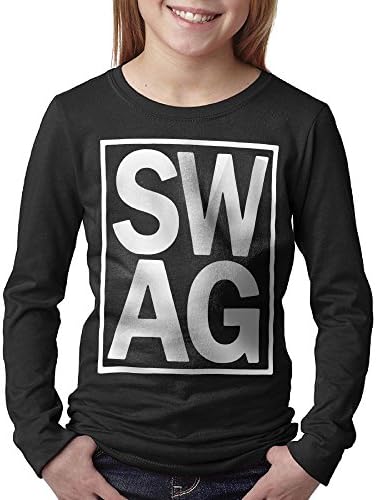 YangQ Swag Unisex Youth Teenager Long Sleeve Tshirts Black L