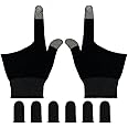 Rakizbe Gaming Gloves for Sweaty Hands, Ultra-Thin Breathable Touchscreen Game Gloves with Thumb Finger Sleeves for iPad Tablet/Mobile Phone