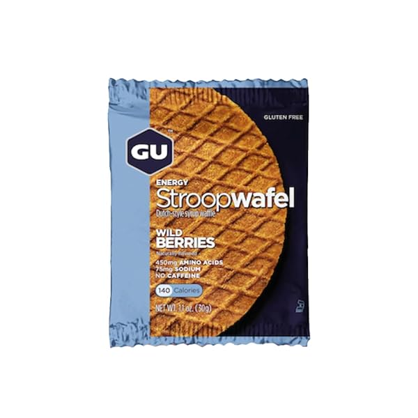 GU ENERGY STROOPWAFEL WILD BERRY SPORTS NUTRITION WAFFLE, CAFFEINE-FREE, GLUTEN-FREE, AND KOSHER DAIRY ON-THE-GO ENERGY FOR ANY WORKOUT, 16 COUNT