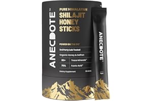 ANECDOTE Himalayan Shilajit Honey Sticks with Organic Honey & Saffron | Boosts Stamina | Supports Immunity | 75% Fulvic Acid, 85+ Trace Minerals | No Added Sugar | 30 Sticks
