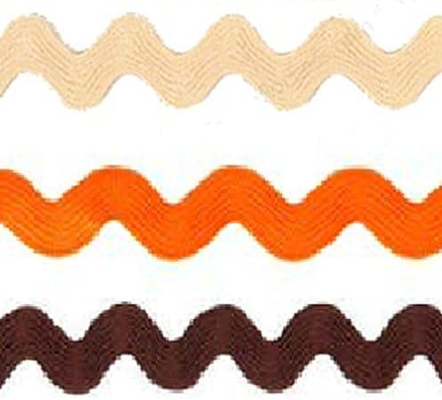 BEEKLEY BOWS 3/8" Holiday Theme Bright Ric Rac Craft Sewing Trim Assortment (Autumn Thanksgiving Assortment)