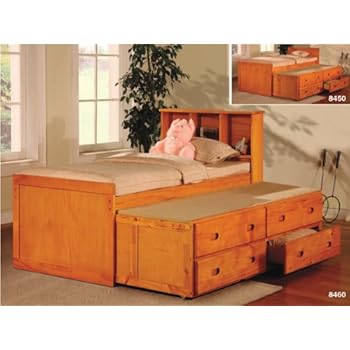  Hp Twin Bed With Bookcase Headboard And Trundle