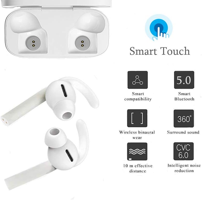 ZapTech i Series BT 5.0 True Twins Touch Activated Wireless Bluetooth Earphones with Mic | BT 5.0 TWS Series Headset Earbuds | Single Cum Dual Pairing | Twin Movie Time Batteries