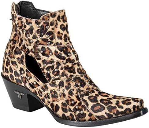 Lane Boots Women's Studs and Straps Boot, Cheetah, 7.5 Medium US