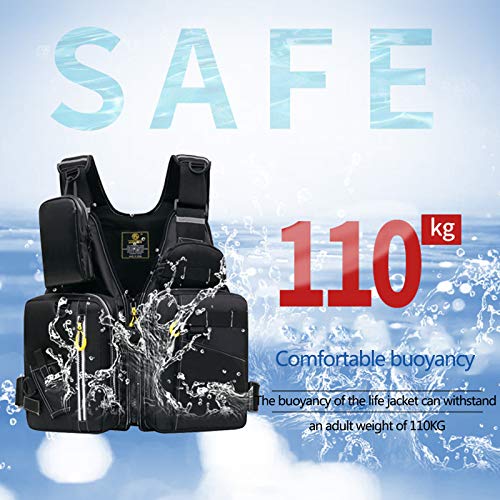 Hph Gilets De Sauvetage Pour Adultes,gilet De Sauvetage Flottant Pour Kayak Gilet De Sauvetage Avec Bandes Réfléchissantes Maillot De Bain De Sécurité Multi-poches Ajustable Pêche Plongée,jaune