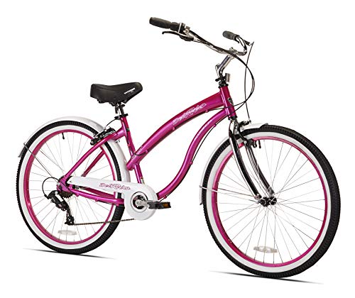 Snow Shop Everything Classic Design and Modern Appeal 26″ Women’s Cruiser Bike, Magenta Color