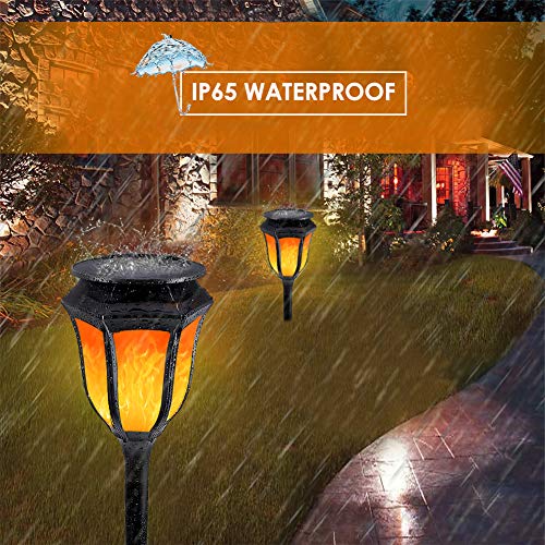 Solar Torch Light with Flickering Flame,ALOVECO 3-in-1 Solar Lights Outdoor Waterproof Solar Flame Lights Landscape Decoration Lighting LED Garden Lights Auto On/Off Torches Light for Patio,Yard-2PACK - Thumbnail 2
