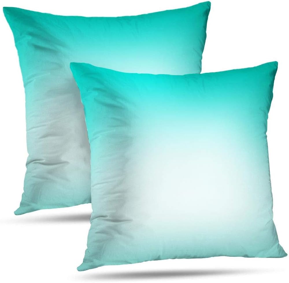 Coeny MintGreen Throw Pillow Covers Set of 2 18x18 Inch