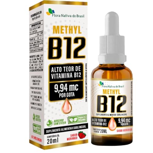 Vitamina B12 Sublingual (Metilcobalamina) 9,94 mcg por gota 20ml - Flora Nativa Sabor:Morango