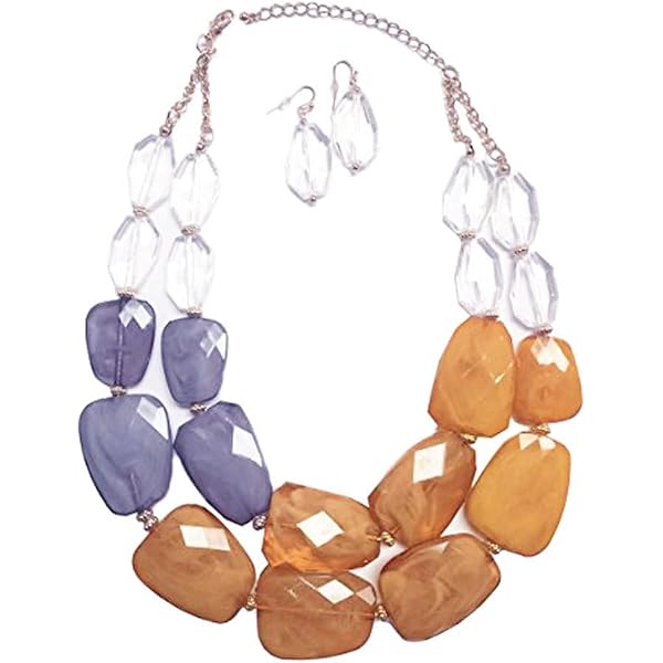 Avalaya Statement - Collar de cuentas de cristal verde lima con cierre de madera, 22.0 in de largo