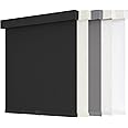AOSKY Blackout Roller Shades Cordless Blinds for Windows, Free-Stop Shades with Valance, Thermal Insulated Fabric, UV Protection, Natural Woven Blinds for Home and Office (40" W x 72" H, Black)