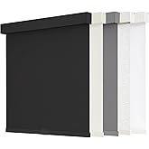 AOSKY Blackout Roller Shades Cordless Blinds for Windows, Free-Stop Shades with Valance, Thermal Insulated Fabric, UV Protection, Natural Woven Blinds for Home and Office (20" W x 72" H, Black)