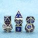 Hestya 7 Pieces Metal Dices Set Game Polyhedral Solid Metal Dice Set with Storage Bag for Role Playing Game Math Teaching