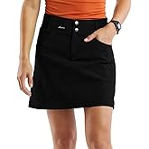 Fisoew Womens Mid Rise Running Tennis Skirts Casual Athletic Golf Hiking Relaxed Fit Skirt Black