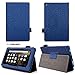 Bear Motion for All New Fire HD 8 (2016 Release) - Folio Case with Stand for Kindle Fire HD 8 (2016 Model) Smart Cover Case (Dark Blue with Imprint)