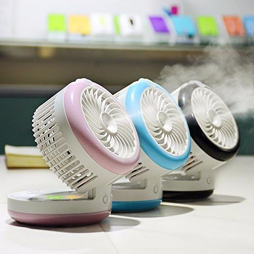 Cooling Fan,Kisstaker Portable USB Rechargeable Fan Power Bank, Table Desk Mini Humidifier, Multifunction 3 in 1