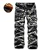 Roludom Men's Woodland Winter Fleece Lined Camouflage Cargo Pants, 38 - Yellow Camo
