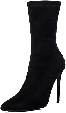 black stiletto ankle boots