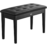 VEVOR Piano Bench, 29.5" x 14" x 19", Duet Keyboard Piano Chair with High-Density Padded Cushion, Storage Compartment for Mus