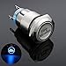 Etopars 12V Car Blue LED Light Momentary Fire Missiles Push Button Metal Toggle Switch 19mm