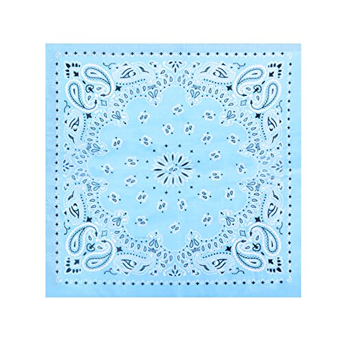6 Pack Cotton Bandana Wreath Bandanas,Light Blue