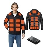 ALTWEIWEN Heated Down Jacket for Men and Women with Power Bank,16000mAh Battery 23 Graphene Heating Element