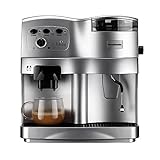 Homeleader Automatic Coffee Machine, Super Automatic Frothing for Latte, Macchiato, Cappuccino, Mocha Coffee and Espressp Drinks, Silver