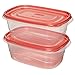Rubbermaid TakeAlongs Deep Rectangular Food Storage Containers, 8 Cup, Tint Chili, 2 Count