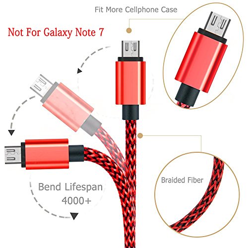 FREE SHIPPING Galaxy S7 Edge Charger,Pack3 6ft 2m Extra Long Braided