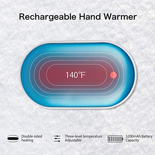 Rechargeable Hand Warmer, 5200mA Reusable Electric Pocket USB Hand