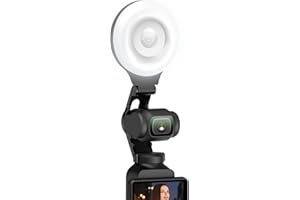 AMAZEAR LED Video Fill Light for DJI OSMO Pocket 3 Accessories Auto-Follow Gimbal Selfie Vlog Auxiliary Lighting, CRI≥95, 3-C