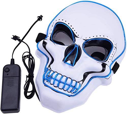 Máscara LED de Halloween, Máscara de luz, Máscara parpadeante Máscara colorida de Rave Los colores brillan para festivales / Halloween / Navidad / Noche de hogueras / Fiesta / Juegos / Regalo