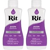 Rit Dye Multi-Purpose Liquid 8 OZ. | Great for Clothing, Accessories, D&eacute;cor, and Much More | 2-Pack, Purple