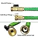 Expandable and Flexible Water Hose for Garden - 25 Feet with Solid Brass Fittings & Strongest Triple Core Latex, 8 Pattern Spray Nozzle 3/4 US Standard. Easy to Storage Kink Free Compact and Durable