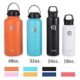 qottle 24oz Vacuum Insulated stainless steel water Bottle, double wall Vacuum for hot and cold Insulation flask for outdoor sport camping hiking-black