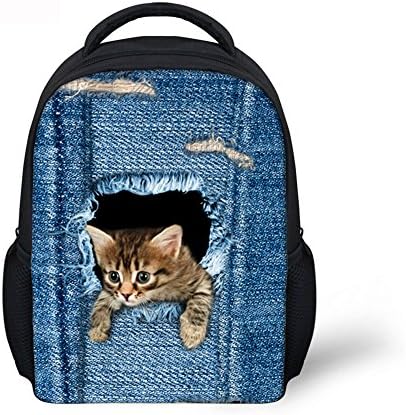 Showcool Unisex Backpack 3D Printed Cute cat Pattern Cool Baby Toddler Schoolbag Shoulder zipper Book Bag Preschool for Boys girls Kids Kindergarten