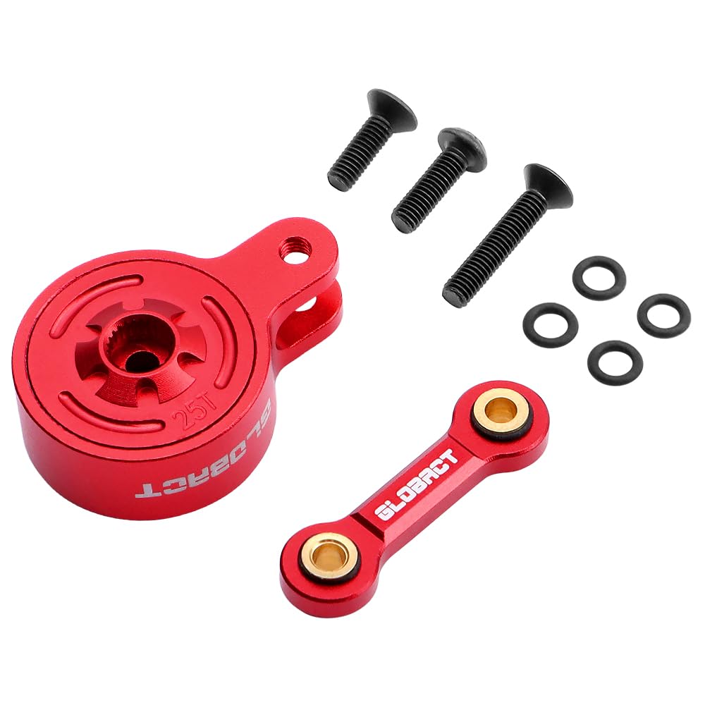 Photo 1 of GLOBACT 25T Servo Saver Aluminum with Link for ARRMA 1/10 Big Rock Granite KRATON Outcast SENTON 1/8 Typhon Replace AR340151 ARAC8883