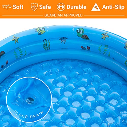 AsterOutdoor Kids Inflatable Swimming Pool 3 Rings Round Pools Baby
