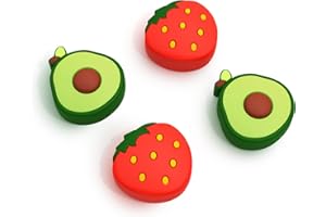 JINGDU Thumb Grip Caps Compatible with Switch Joy-Controller, Cute Silicone Joystick Cap Covers Accessories Compatible with Switch/OLED/Lite JoyController, 4PCS Fruits
